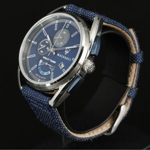 Beautiful Maserati Trimarano Yacht Timer Blue Dial Wristwatch